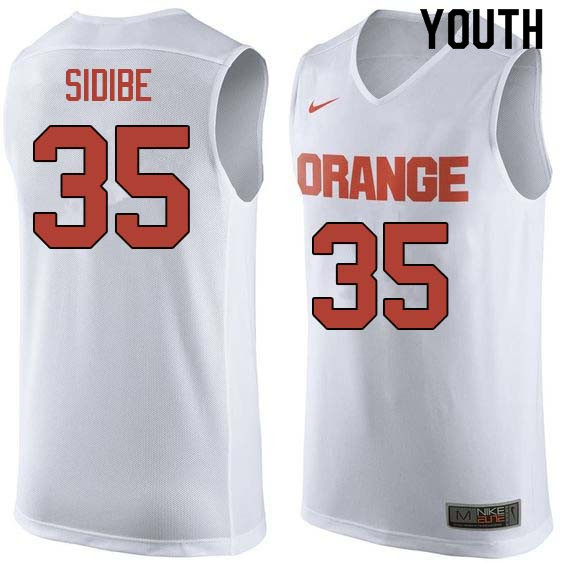 Youth #35 Bourama Sidibe Syracuse White College Basketball Jerseys Sale-White